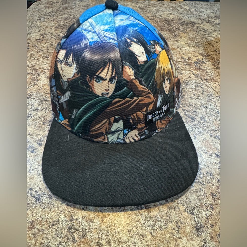 Attack on Titan Black and White Cap trucker hat snaps anime